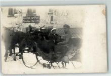 95355 W8678 Presseck 1916 Privatfoto AK Gasthaus zur Post Pferdeschlitten Winter Ort handschriftlich
