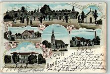 Bad Oppelsdorf Opolno Zdroj 1904 Lithographie Gasthaus Cafe Stahlquelle Mausoleum Kapelle Bahnhof Wald Carola Bad Albert Bad