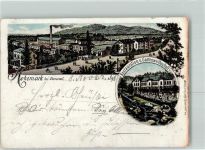 61440 W6370 Oberursel Taunus 1896 Lithographie Gasthaus Hohemark Fabrik