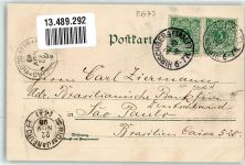 07927 O6553 Hirschberg , Saale 1898 Gebrauchsspuren Waldlust Astern Saaleschleife Kirche Schloß Litho