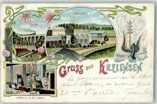 37547 W3350 Kreiensen 1903 Lithographie Viaduct Bahnhof Gasthaus Büffet I. u. II. Classe