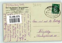 56333 W5406 Winningen , Mosel - Hotel-Weinhaus Moselschlößchen Bahnpost Trier Zg. 413