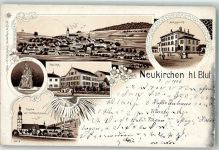 93453 W8497 Neukirchen b Hl Blut Lithographie Gnadenbild Pfarrhof Amtsgericht Kloster