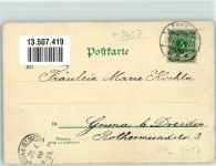 08294 O9407 Lößnitz 1900 Lithographie Marktplatz Postamt Rathaus