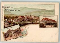 Bad Warmbrunn i. Rsgb. Lithographie Kursaal Schloss