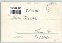 04654 O7233 Frohburg Lithographie Neujahreskarte Post Schloßpark Schloß Rathaus