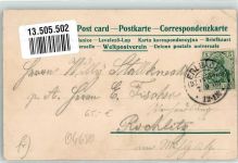 04680 O7241 Erlbach b Rochlitz 1908 Gebrauchsspuren Gasthaus Rinnmühle Gesellschaftshaus Lithgraphie