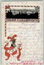 W8600 Bamberg Abituria A. U. N. G. Bamberg mit Studentenwappen Abitur