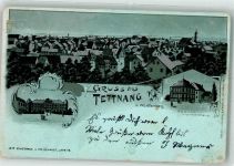 88069 W7992 Tettnang 1900 Lithographie Schloß Bezirks-Krankenhaus