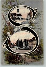 86956 W8920 Schongau Gebrauchsspuren Marienolatz Am Kriegerdenkmal Neujahreskarte