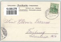 78194 W7717 Immendingen 1904 Lithographie Bahnhof Eisenbahnbrücke Bahnpost Konstanz-Offenburg