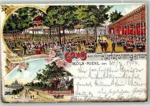 50667 W5000 Köln Riehl 503 1904 Lithographie Gasthaus Kurfürsten-Garten Kaiser Friedrich Ufer