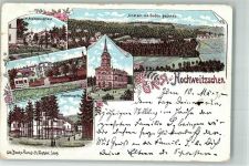 04720 O7301 Hochweitzschen 1898 Lithographie Ansiedlungshaus Haupteingang Kirche