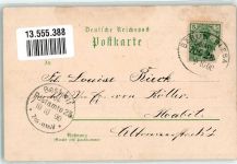 04895 O7901 Bad Liebenwerda 1900 Lithographie Villa Ida Mittelstraße Breitestraße Krankenhaus Bahnpost Berlin-Riesa