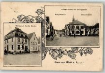 67360 Woerth Wörth an der Sauer 1903 - Gasthaus Becker Amtsgericht Gemeindehaus Hautpstrasse Feldpost WK I