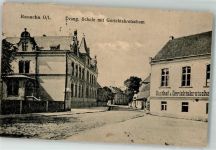 Rauscha Ruszow 1923 Foto AK Gasthaus und Gerichtskretscham ev. Schule Litfaßsäule