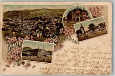 09526 O9330 Olbernhau 1897 Lithographie Hotel Windisch Marktplatz Kgl. Amtsgericht