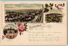 65589 W6253 Hadamar , Westerw 1899 Lithographie Rathaus Herzenberg