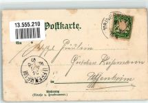 97350 W8717 Mainbernheim 1897 Lithographie Rathaus Kirche Oberer Turm