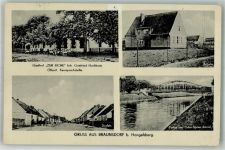 15528 O1241 Braunsdorf b Fürstenwalde, Spree - Am Oder-Spree-Kanal Gasthaus zur Eiche Dorfstrasse Schulhaus