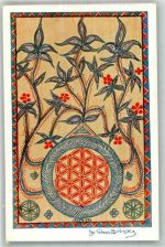 sign. Tadeusz Zwolinsky Flower Poland Ornamente Künstler