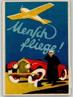 Breslau Wroclaw Mensch fliege , Schlesische Luftverkehrs AG Autopanne Flugzeug sign. EMU SST WIPA 1933 Kongresshaus Wien Flugtag BOAKC
