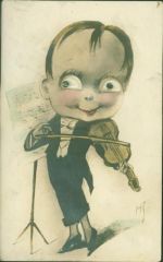 Geige Glasaugen 1927 Augen AK