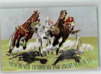 W8000 München Trabrennen und Zucht Verein sign. Merte O. Trabrennen 1908 BOAKC
