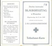 Winterthur Teilnehmerkarte Blaukreuztag 1924 Ausweis KEINE AK