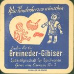 Graz Reisegepäck Spielwarengeschäft Breineder-Gibiser Bierdeckel KEINE AK