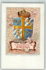 Wappen Verlag Paul Kohl Nr. 20 Motiv Schweden Lithographie
