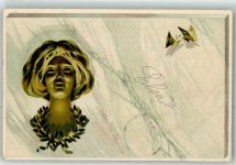 Frauenkopf Schmetterlinge Glamour 1900