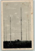 O1550 Nauen , Havelland Telefunkstation hoher Turm AK Funk 1915 Gebrauchsspuren