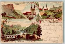 96231 W8623 Banz , Oberfr 1898 Lithographie Schloss Staffelberg Lichtenfels Maintal