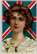 sign.Edith Salerman Frau Fahne Tucks and Sons Serie 2669 Motiv Großbritannien Künstlerkarte