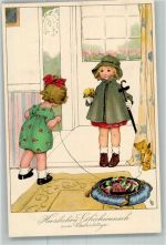 Geburtstag Kinder Stofftier Meissner u. Buch Serie 2613 Döring, L. / LD Künstlerkarte