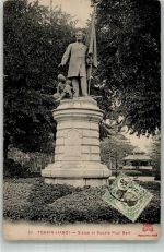 Hanoi Foto AK Denkmal Paul Bert Briefmarke Bildseite