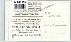 Hofpürglhütte Lithographie Hüttenstempel