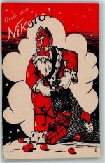 Nikolo mit Mitra Verlag LWKW Nr. 9030 Nikolaus Künstlerkarte