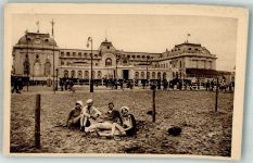 76210 Trouville Foto AK Schwimmbad Strandszene Nomandie