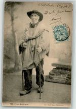 63000 Clermont-Ferrand 1906 Foto AK Tracht Auvergnat Marke bildseitig