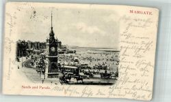 Margate 1902 Foto AK Straßenbahn Schwimmbad Sands and Parade