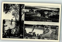 59519 W4773 Möhnesee Foto AK Staumauer und Sperrmauer-Überlauf