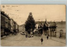 Gand Gent Foto AK Litfaßsäule Marktszene Bahnhof Süd Straßenbahnfeld Nr. 4