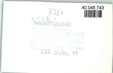 94556 W8351 Waldhäuser FOTO KEINE AK Gasthaus Innenaufnahme
