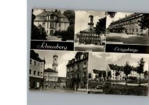Schneeberg Rathaus, Stadtbad, Bergarbeiter-Krankenhaus Rax-Schneeberg-Gruppe