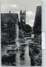 34474 W3549 Wrexen - Fluss Boot Baum Haus