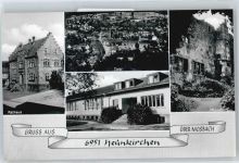 74545 W7171 Neunkirchen , Kr Schwäbisch Hall - Gasthaus Pension zur Rose Rathaus Gesamtansicht Schule Burg