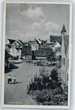 71409 W7052 Schwaikheim - Straße Fußgänger Haus Baum