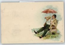 Sonnenschirm Fächer Lithographie